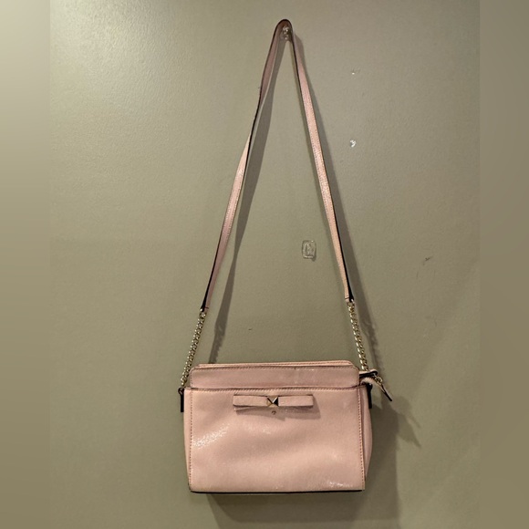 Kate Spade 14K plated Angelica Ballet Slipper Pink Leather Crossbody Bag - Picture 4 of 8